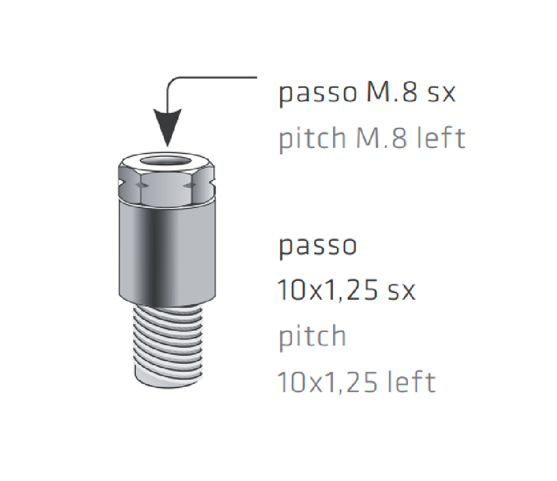 FAR Universal Black Mirror Adapter Left Hand Thread (8mm Ø > 10mm Ø)