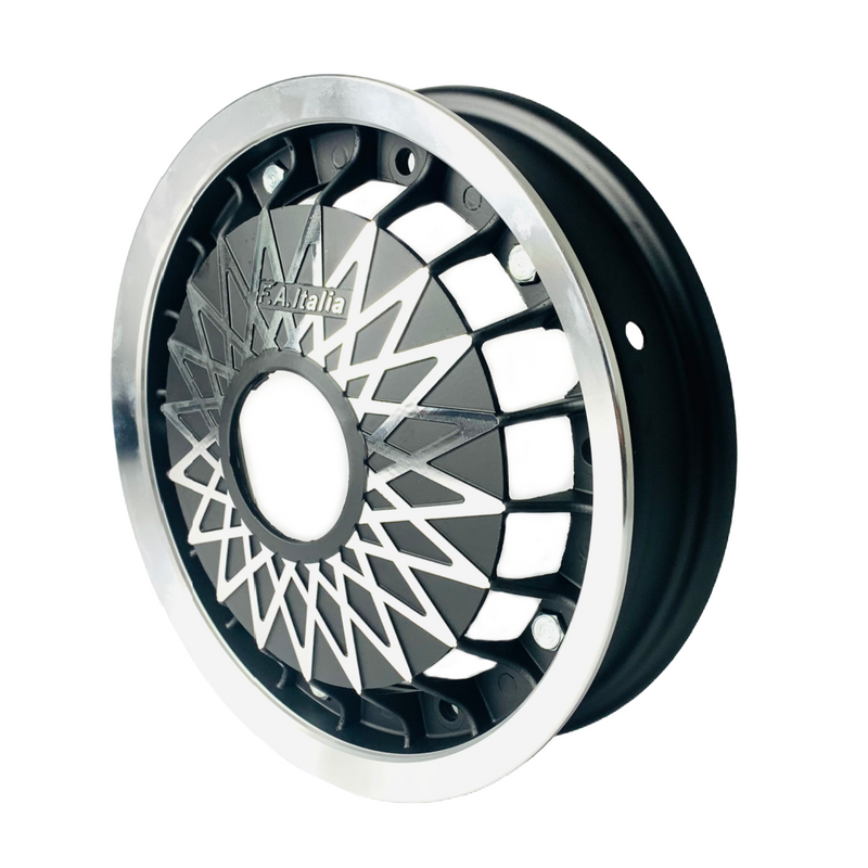 F.A. ITALIA Vespa Spoked Split Black Rim (2.10x10) PX, T5, LML, RALLY, GT, GTR, PK50-PK, V50, 50N, Special, PV, ET3